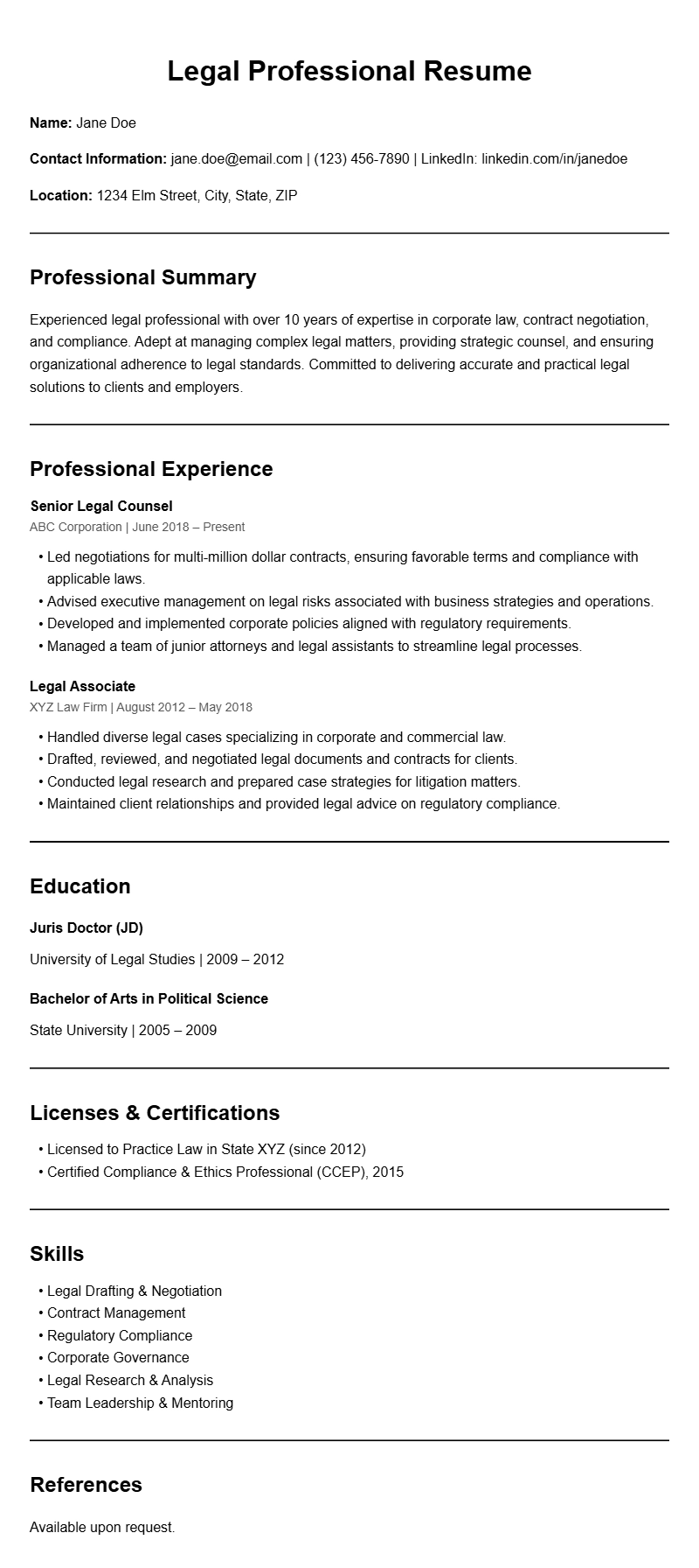 Effective Lawyer Resume Samples to Showcase Your Skills