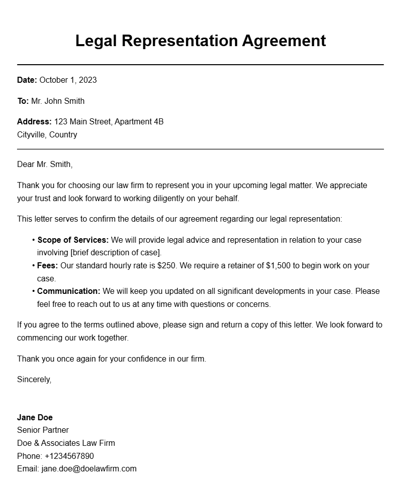 Sample Letters from Lawyers to Clients