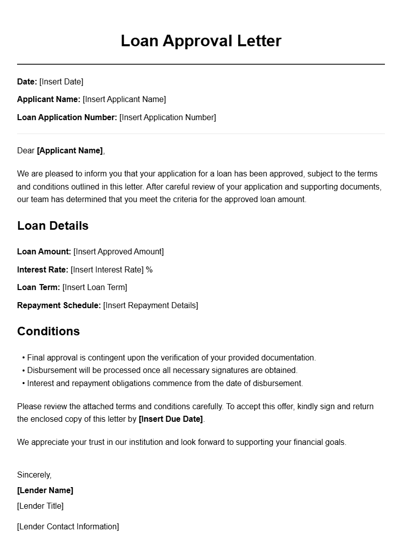 Loan Approval Letter Templates for Easy Use