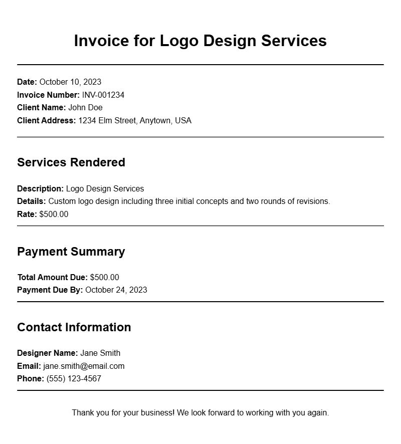 Professional Logo Design Invoice Templates for Your Business