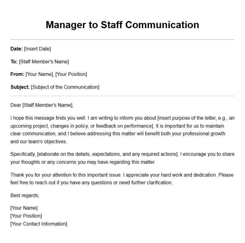 Manager to Staff Letter Templates for Effective Communication