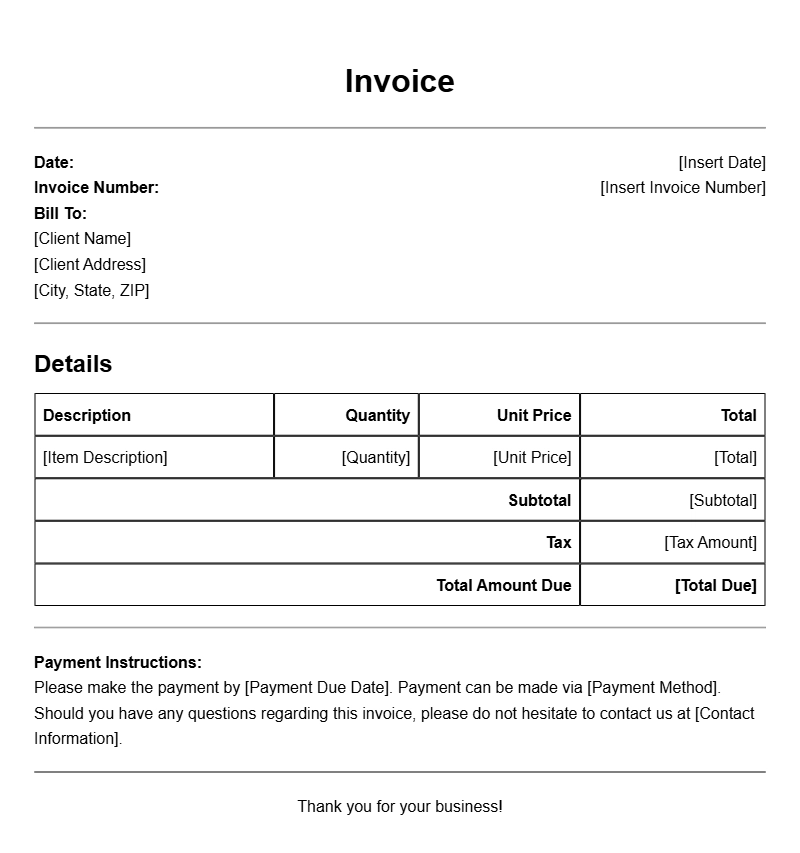 Materials Only Invoice Templates for Efficient Billing