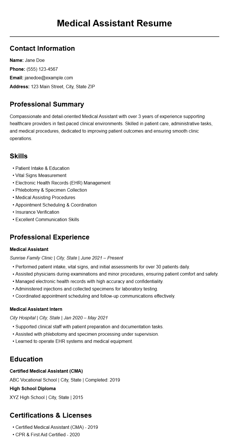 Medical Assistant Resume Samples to Help You Stand Out