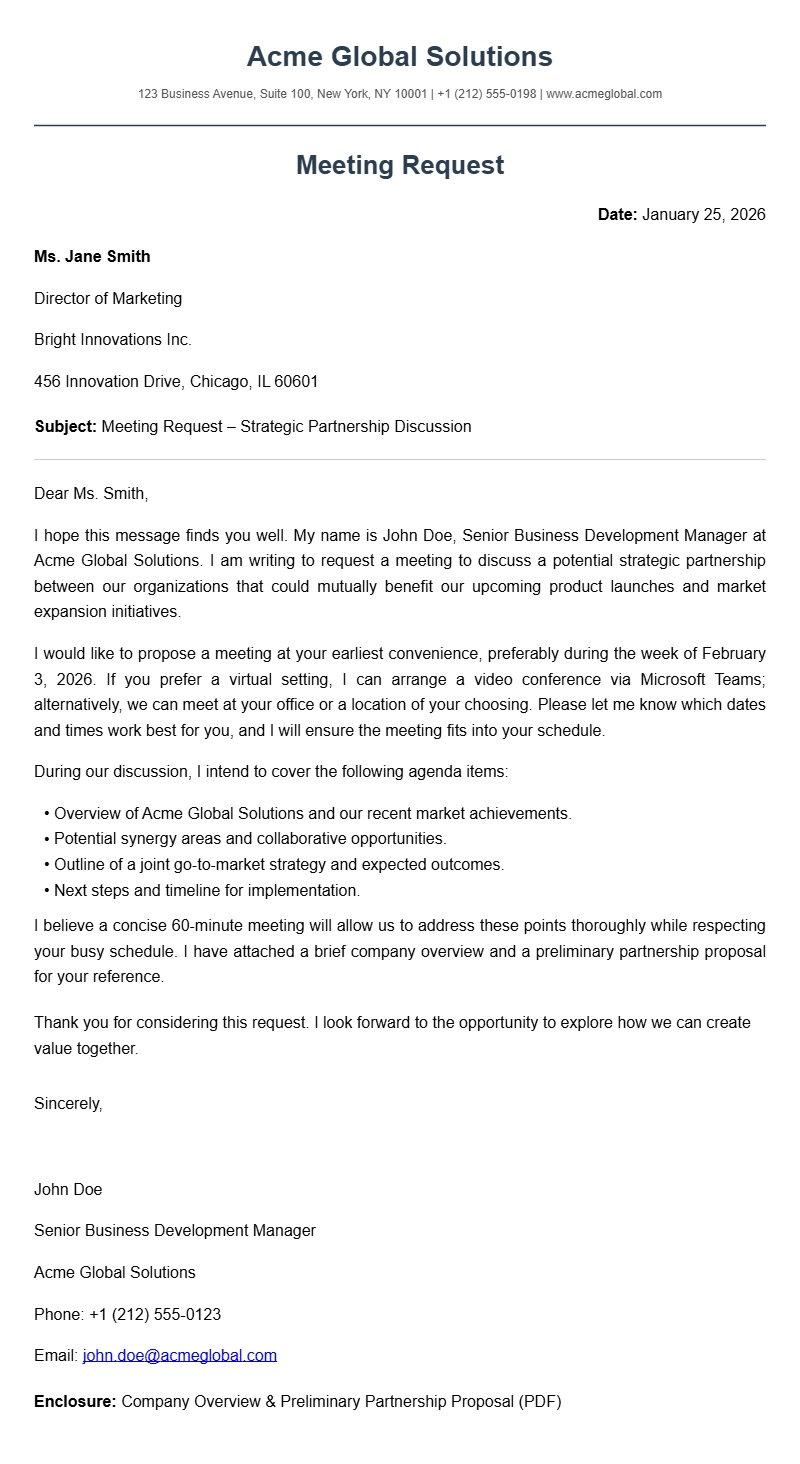Samples of Meeting Request Letters