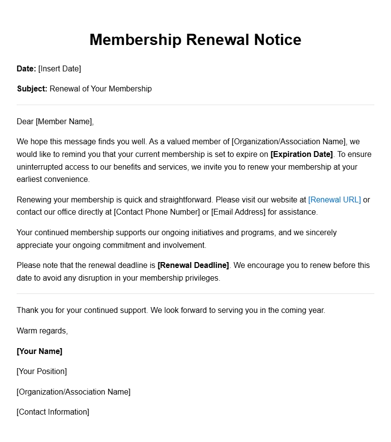 Effective Membership Renewal Letter Samples and Templates