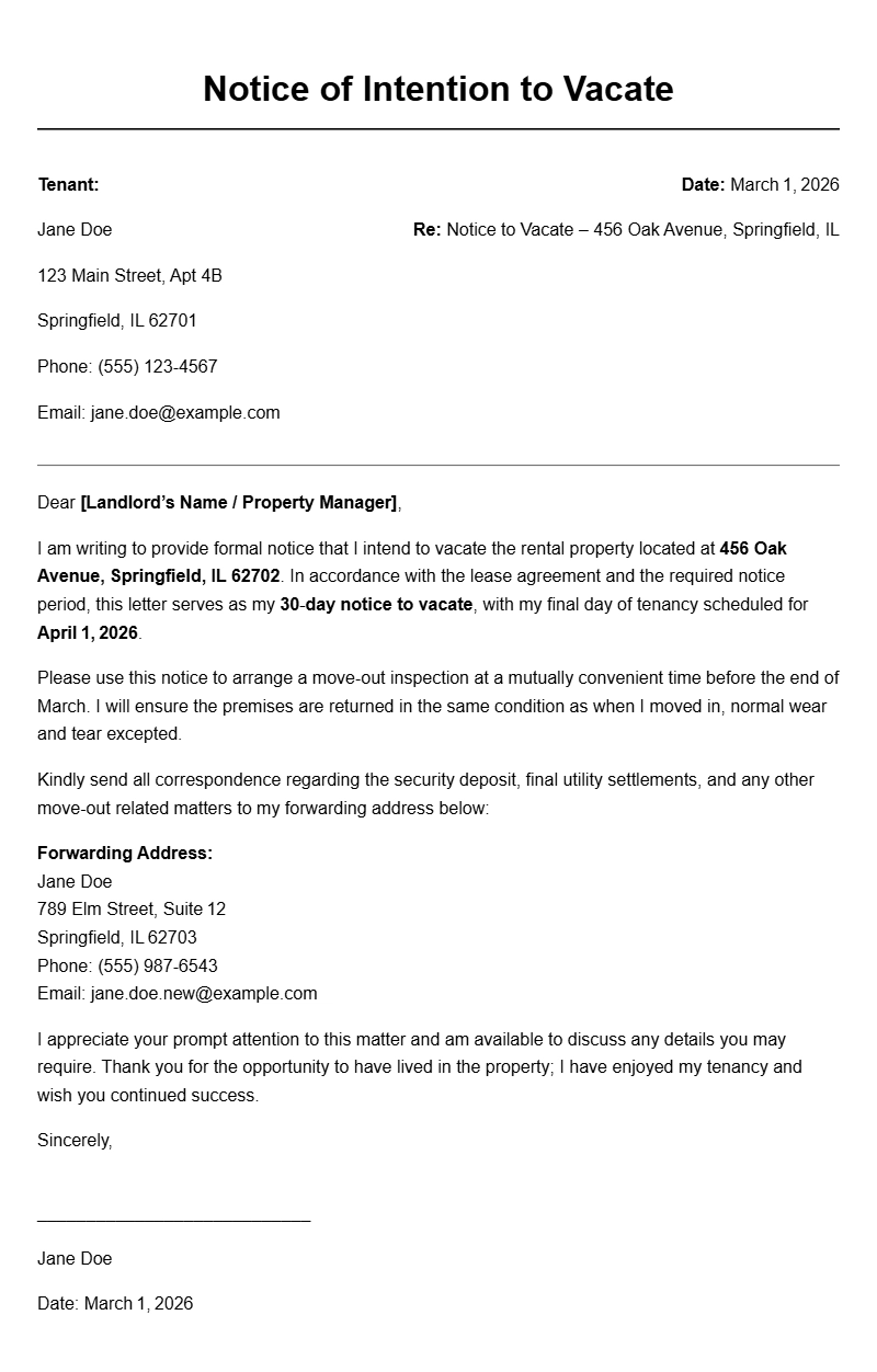 Move Out Notice Letter Samples: Free Templates & Examples