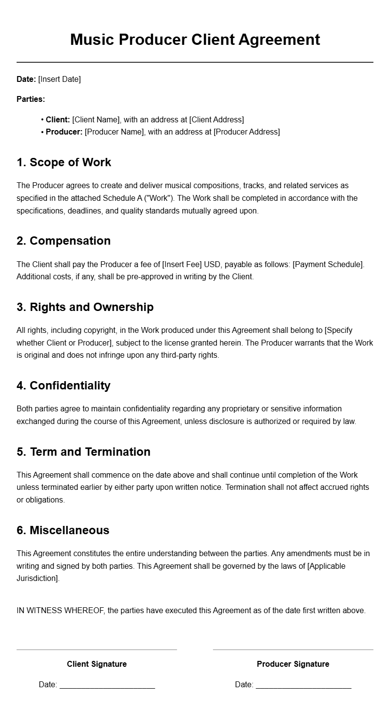 Music Producer Client Agreement Templates for Smooth Collaborations