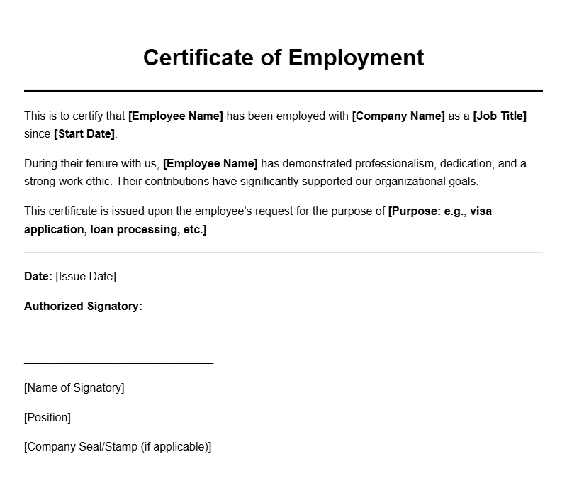 Professional New Employee Certificate Templates for Recognition