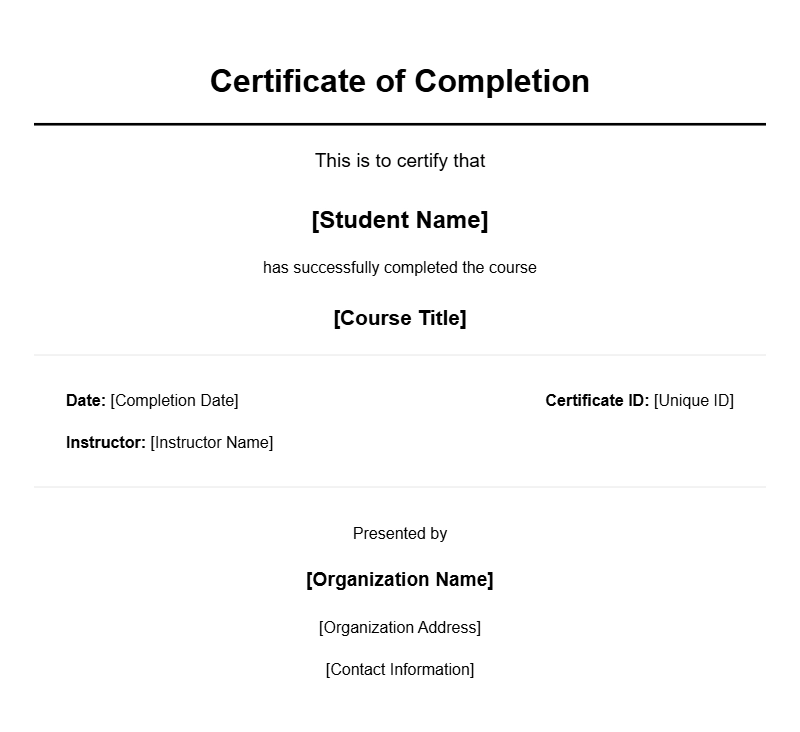 Free Online Course Student Certificate Templates to Download