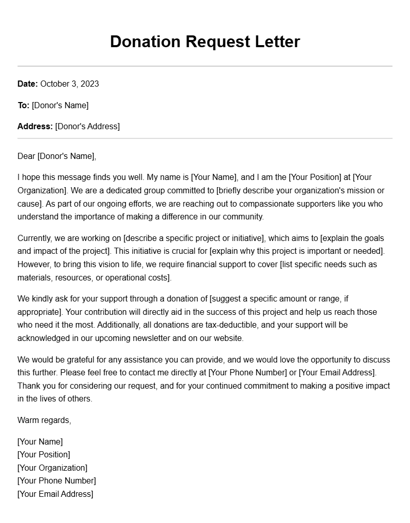 Effective Donor Letter Samples for Organizations