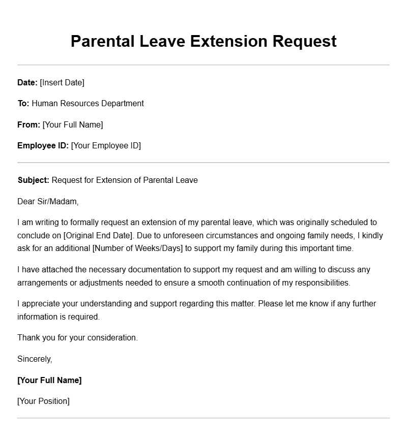 Sample Parental Leave Extension Letters for Your Needs