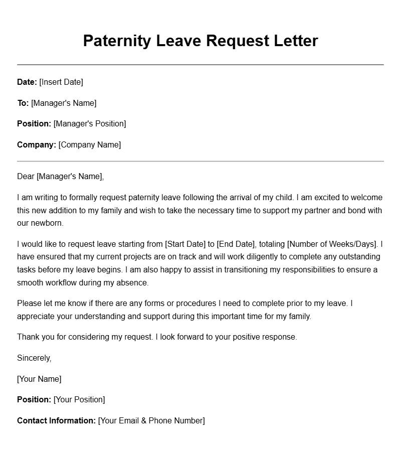 Paternity Leave Letter Templates for New Dads