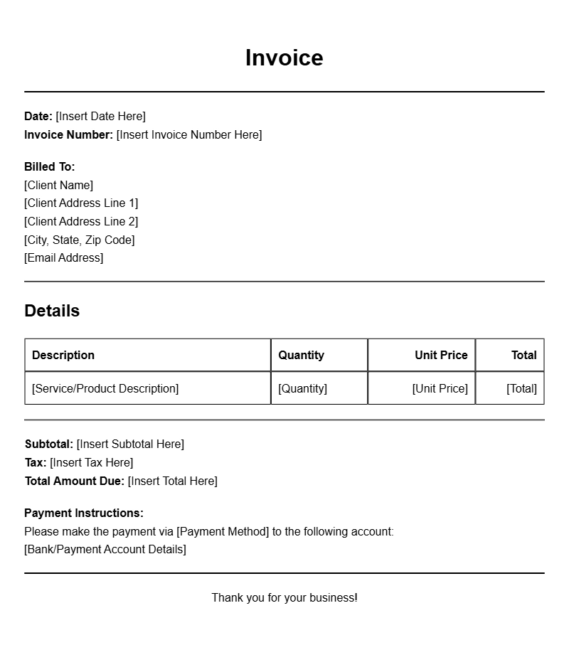Pay As You Go Invoice Templates for Easy Billing Solutions