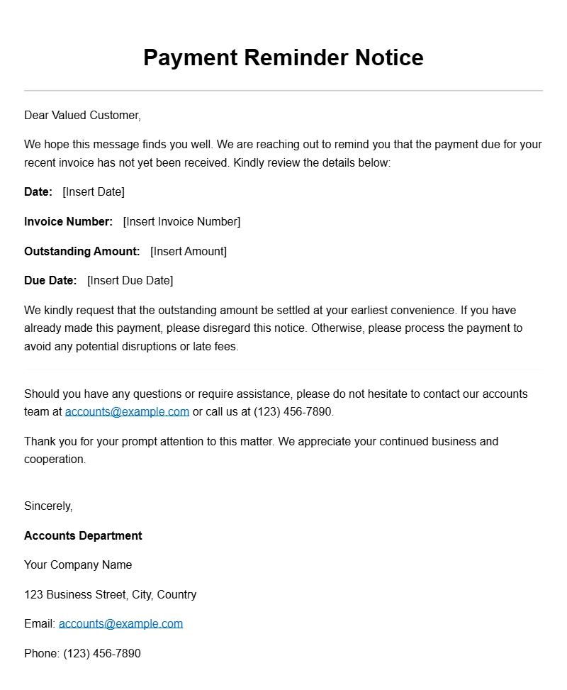 Effective Payment Reminder Letter Templates for Businesses