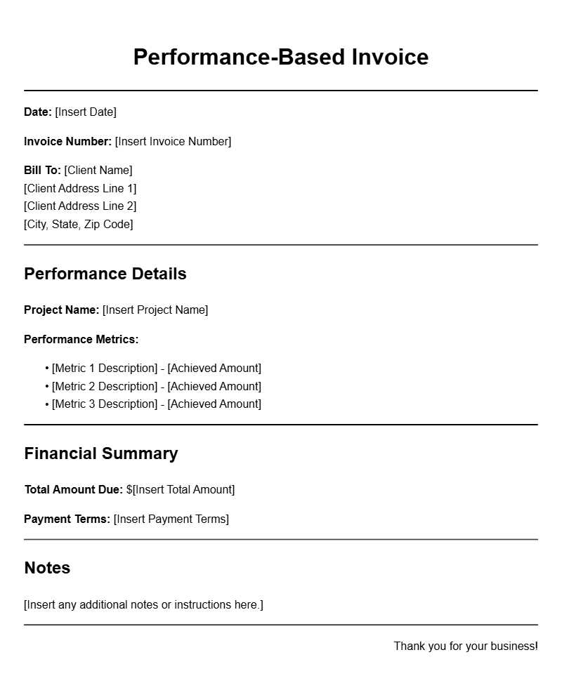 Performance-Based Invoice Templates for Effective Billing