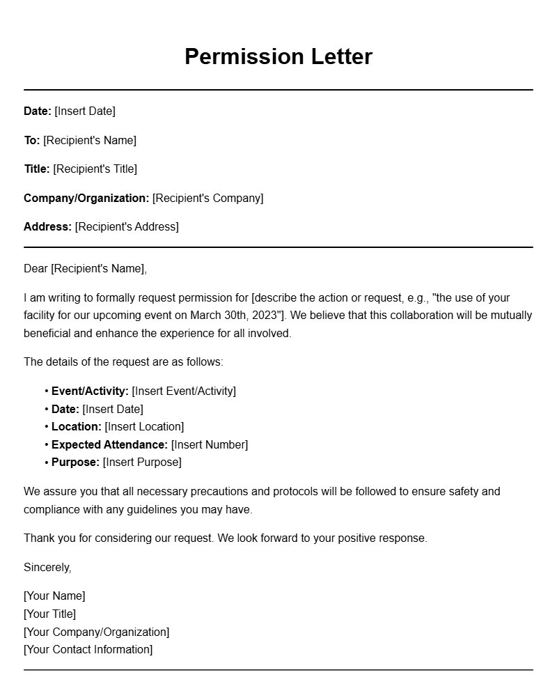 Essential Permission Letter Templates for Your Needs