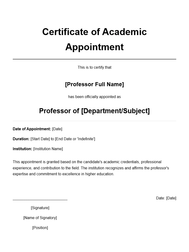 Elegant Professor Certificate Templates for Recognition and Awards