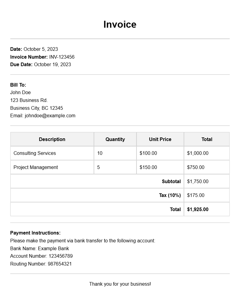 Project-Based Invoice Templates for Seamless Billing
