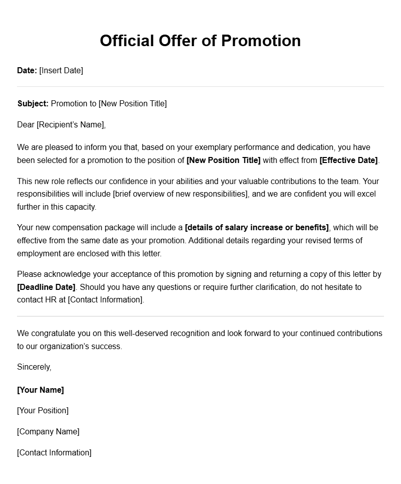 Effective Promotional Offer Letter Templates for Business Success