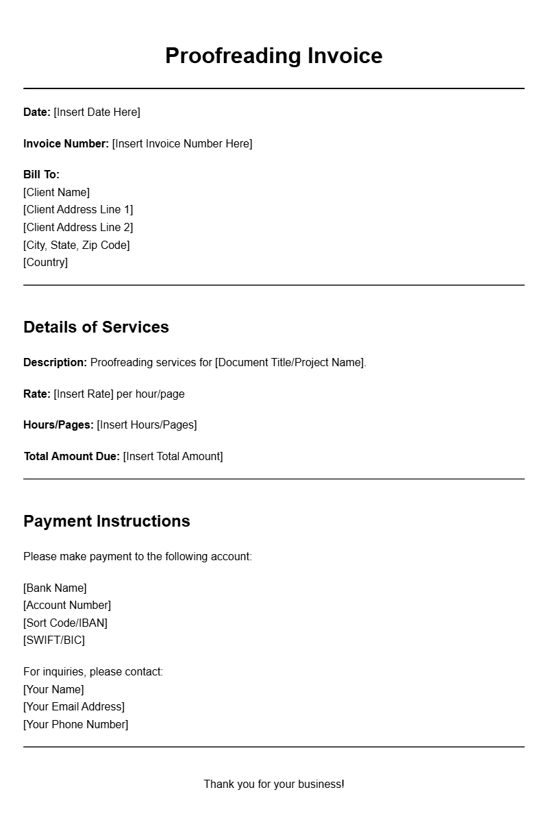Proofreading Invoice Templates for Accurate Billing