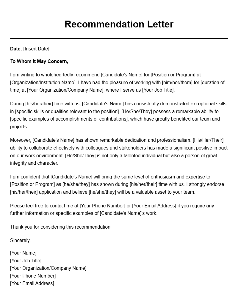 Effective Recommendation Letter Templates for Every Need