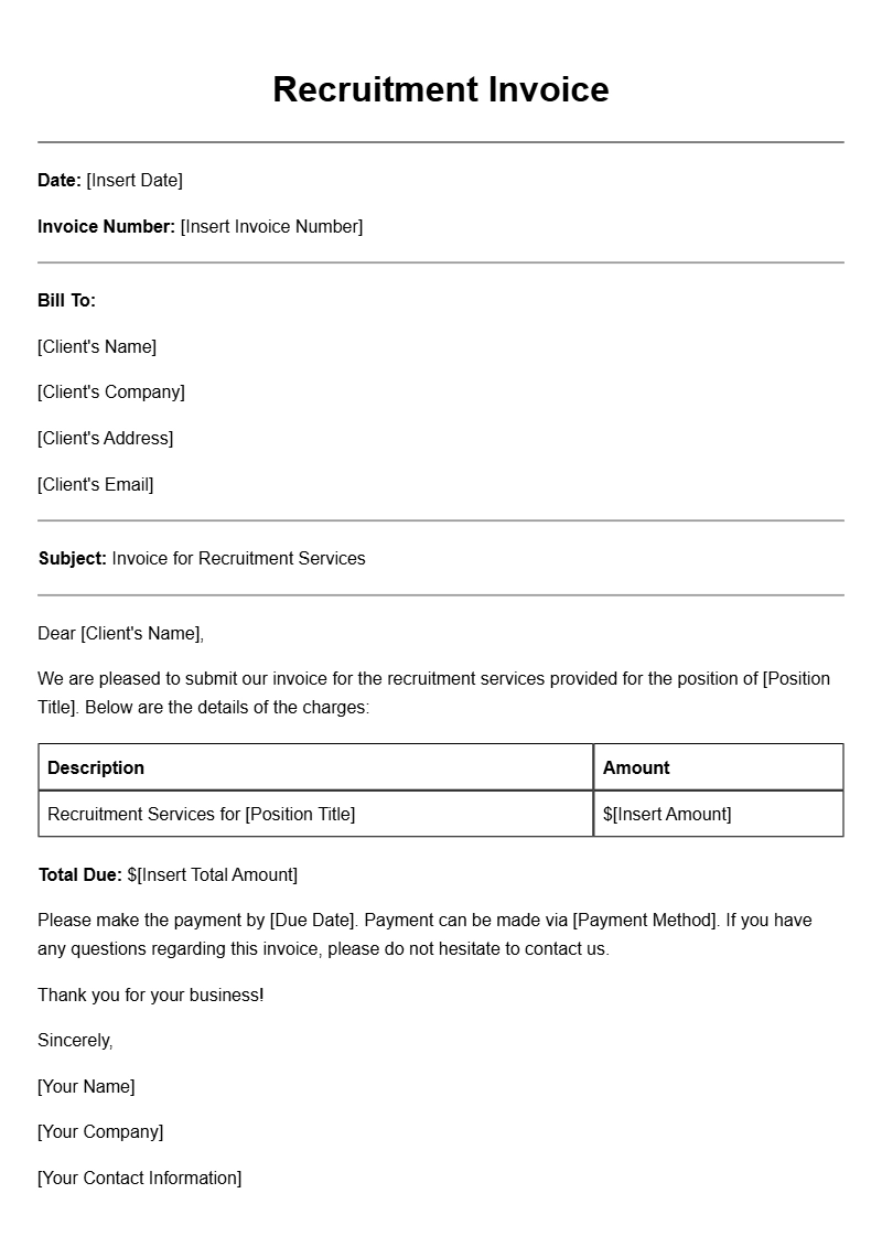 Essential Recruiter Invoice Templates for Your Business