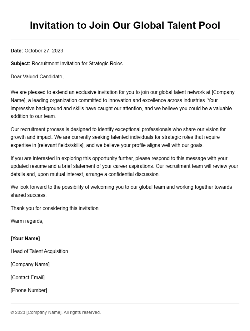Sample Recruitment Invitation Letters for Hiring Success