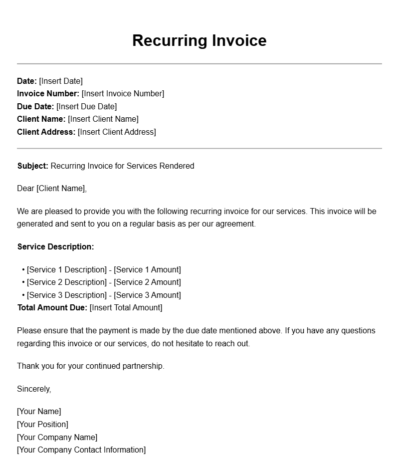 Effective Recurring Invoice Templates for Your Business Needs