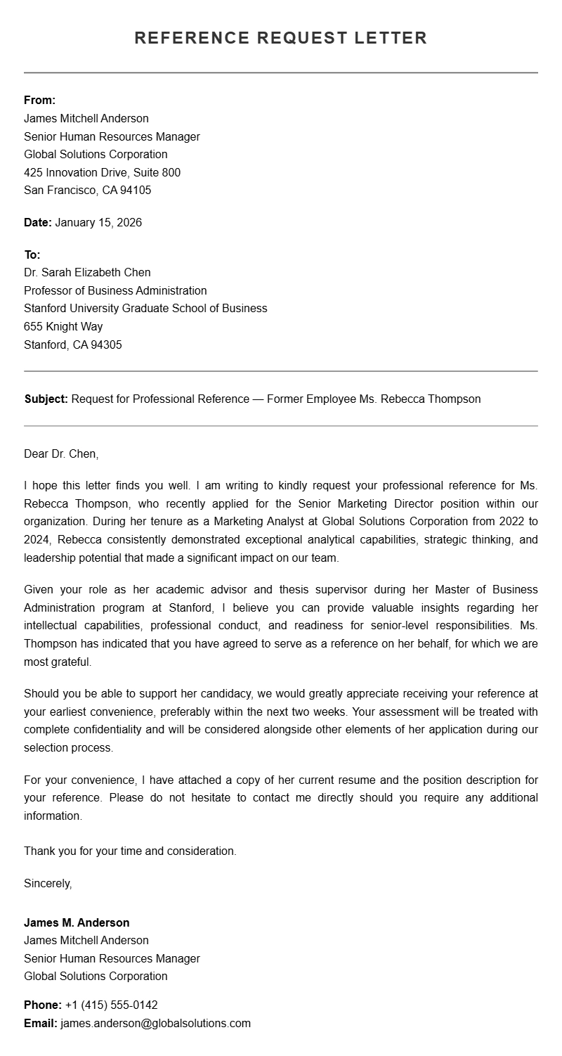 Reference Request Letter Samples and Templates