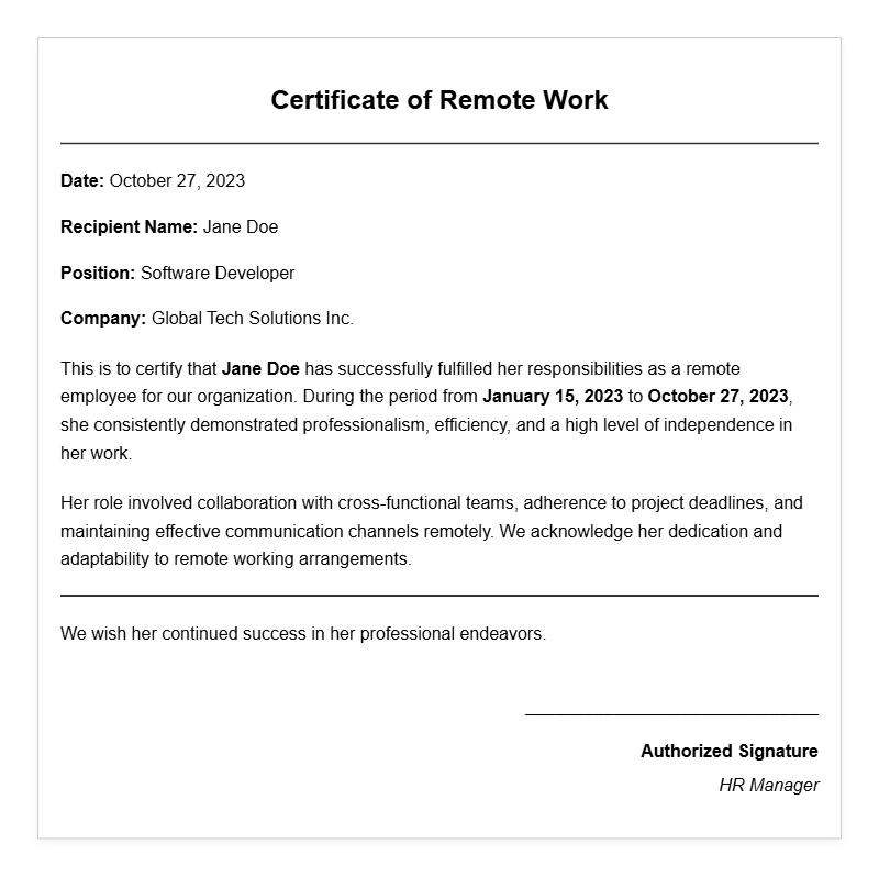 Sample Certificates for Remote Workers to Enhance Your Skills
