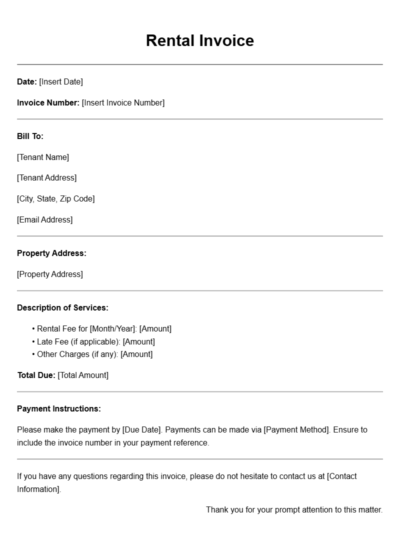 Essential Rental Invoice Templates for Your Business Needs