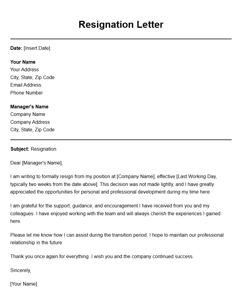 Resignation Letter Templates for Every Situation