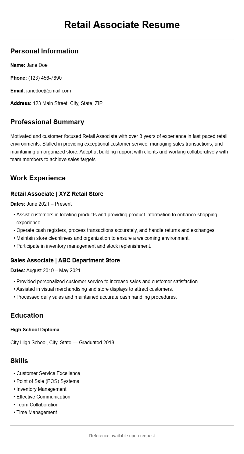 Best Retail Associate Resume Templates for Job Success