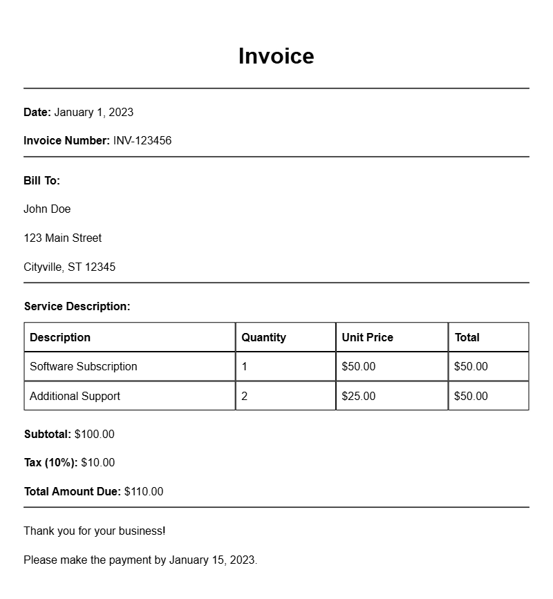 SaaS Invoice Templates for Streamlined Billing Solutions