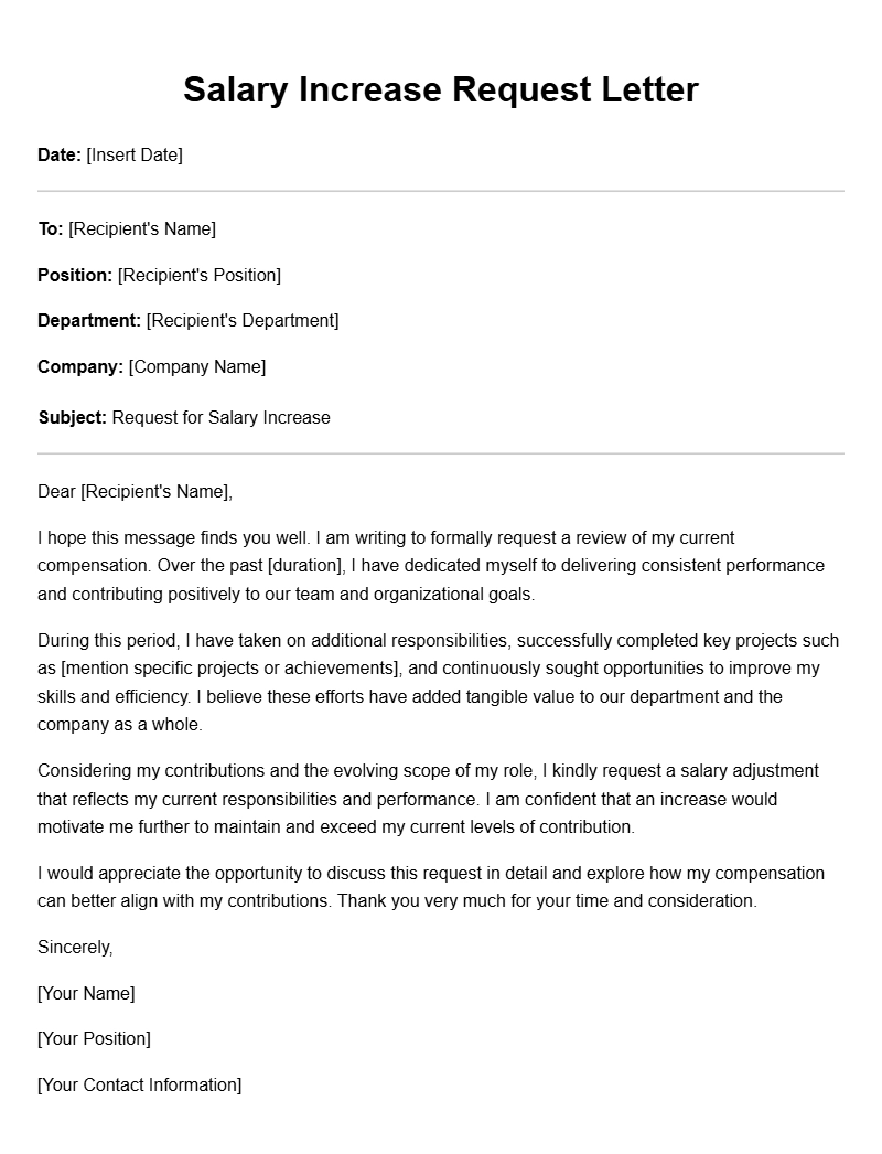 Effective Salary Increase Request Letter Templates