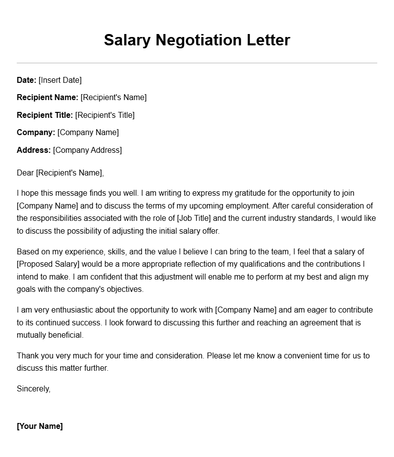 Effective Salary Negotiation Letter Templates for Professionals
