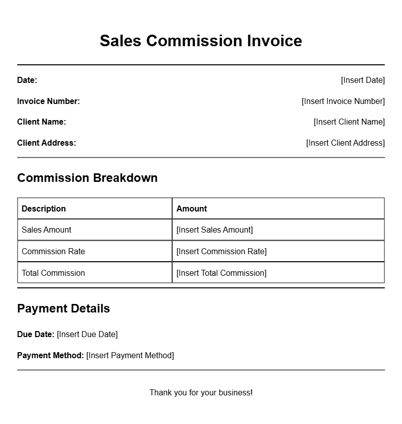 Sales Commission Invoice Templates for Your Business Needs