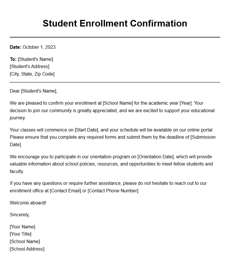 School to Student Letter Templates for Effective Communication School to Student Letter Templates for Effective Communication