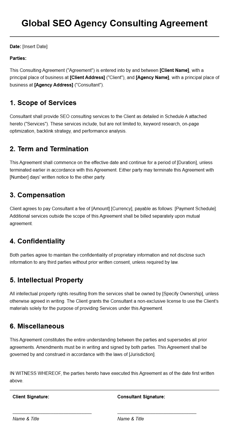 SEO Agency Consulting Agreement Templates for Effective Contracts