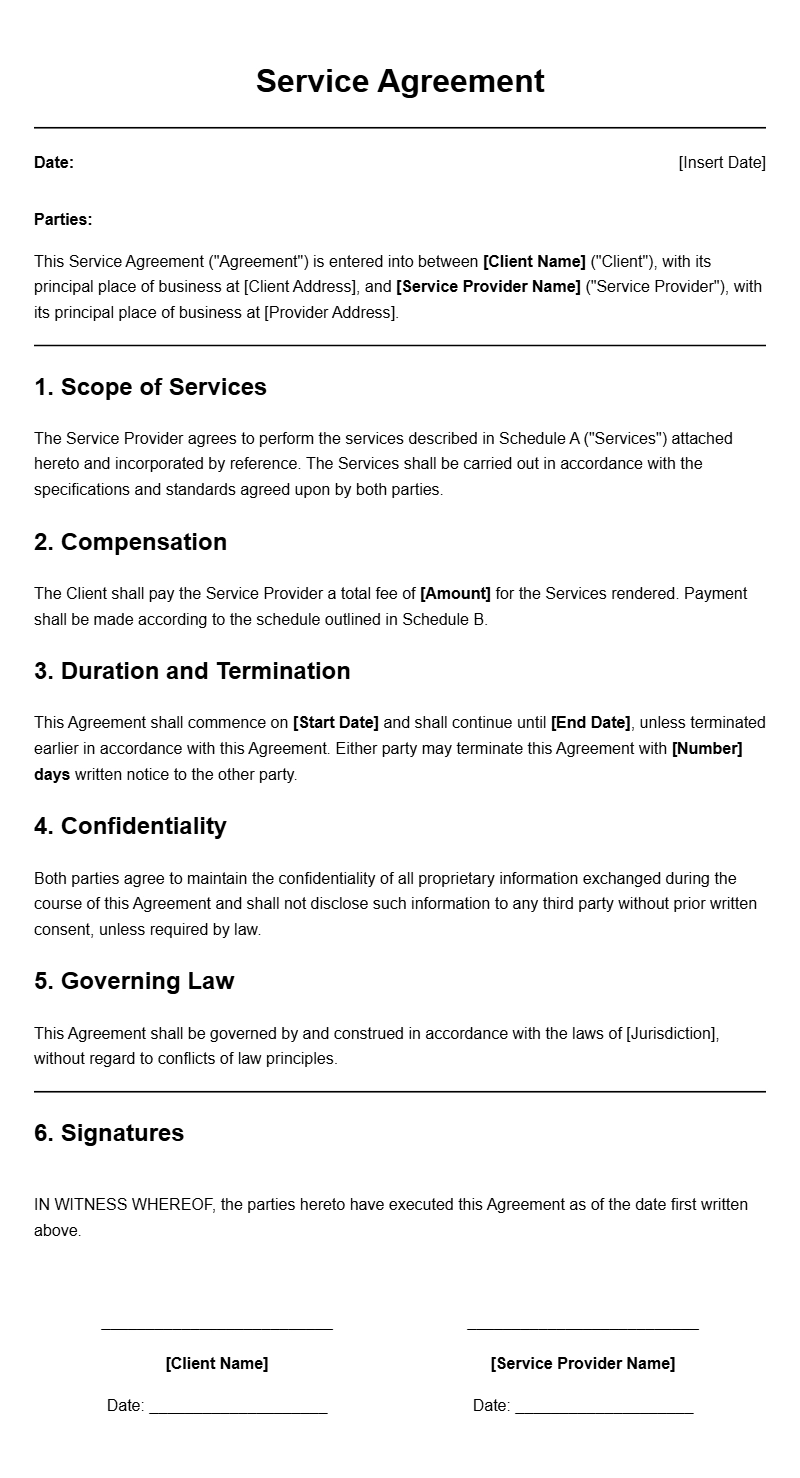 Effective Service Agreement Letter Samples for Various Needs