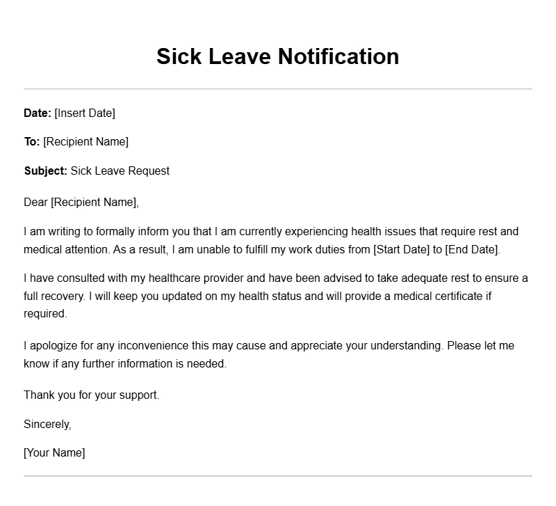 Effective Sick Leave Letter Samples for Employers and Employees