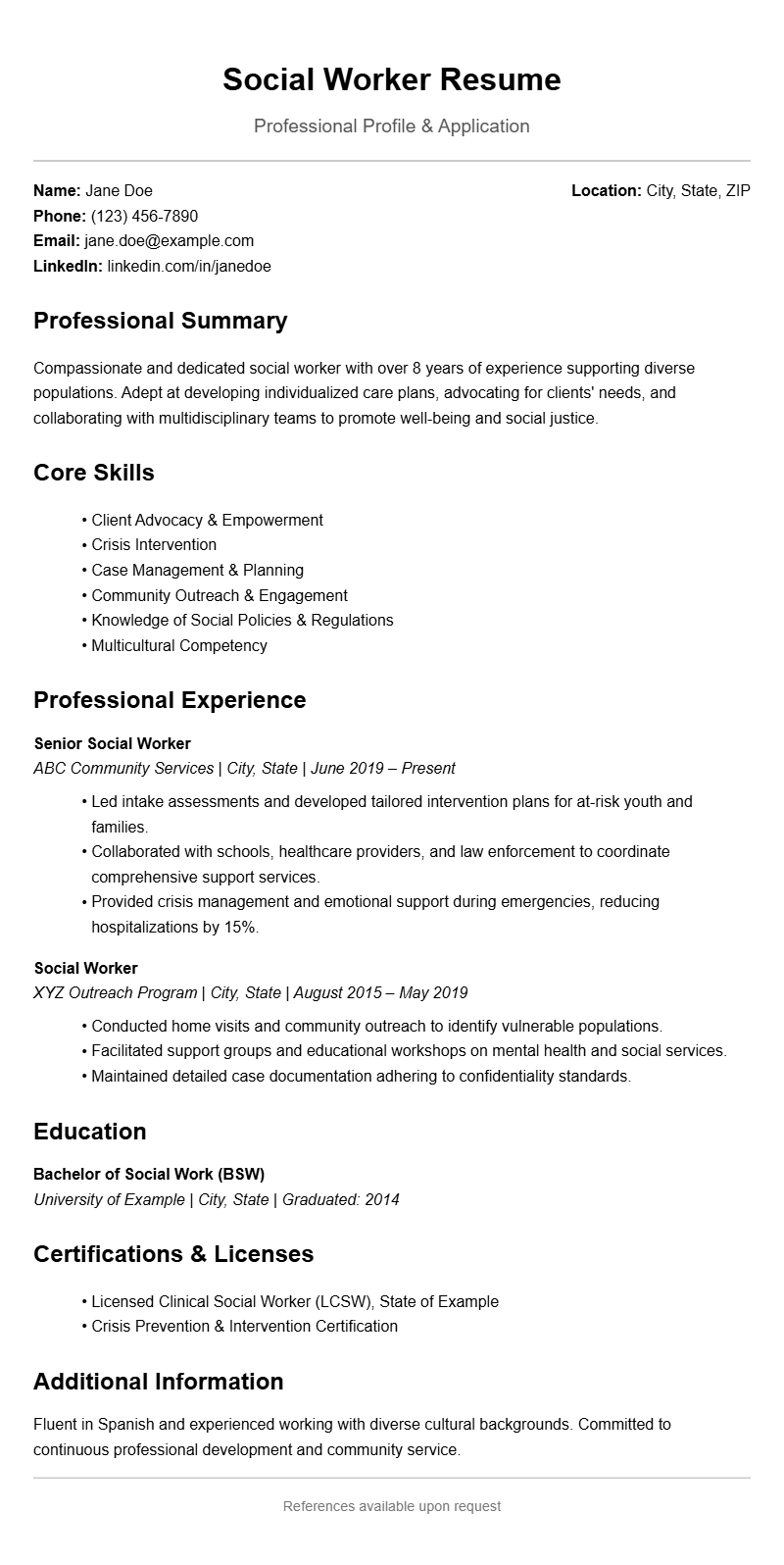 Best Social Worker Resume Templates for a Strong Application