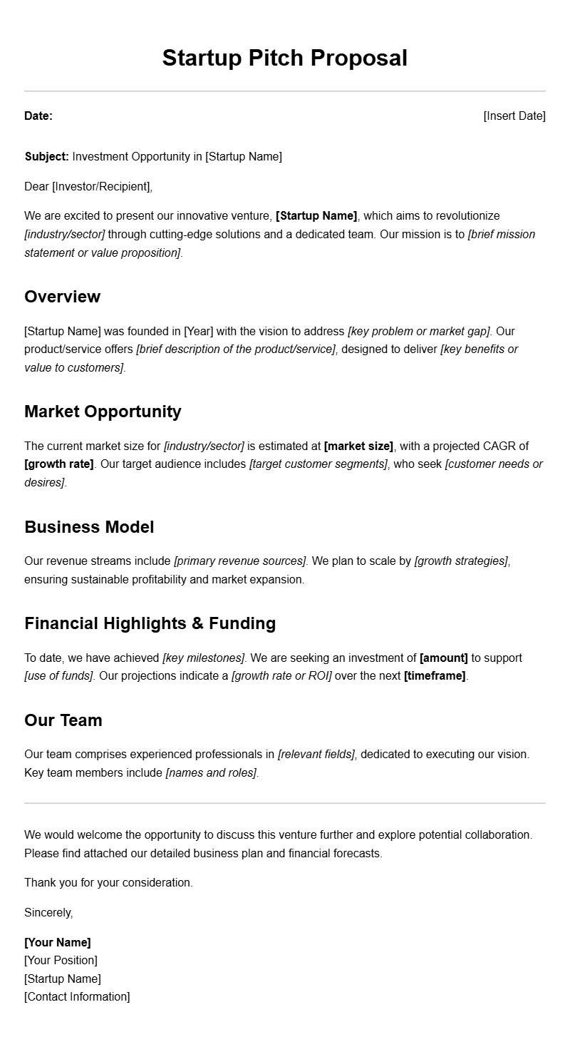 Effective Startup Pitch Letter Templates for Entrepreneurs