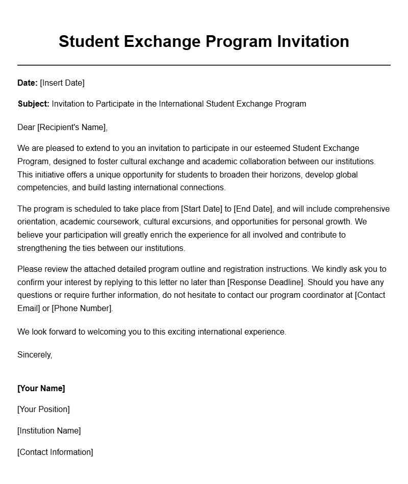 Effective Student Exchange Program Letter Templates