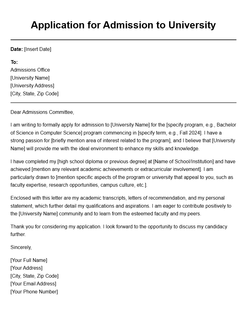 Student to University Letter Templates for Easy Applications