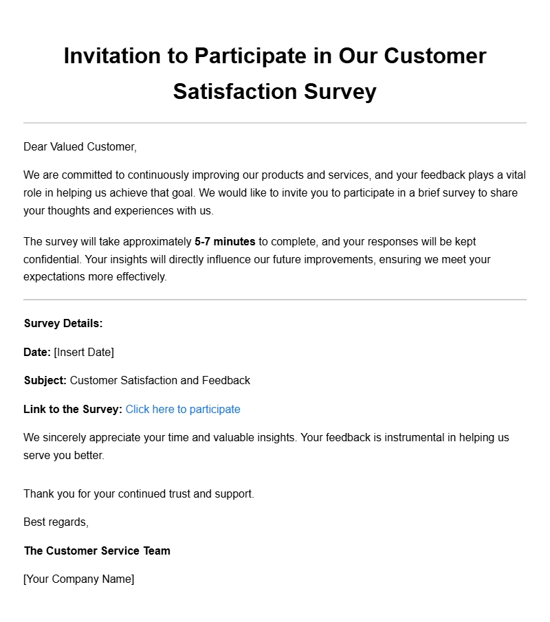 Professional Survey Invitation Letter Templates for Every Need
