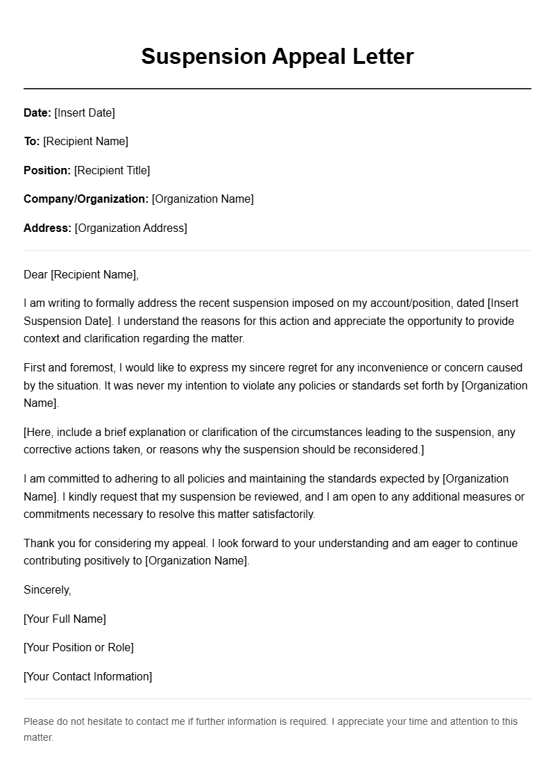 Suspension Appeal Letter Templates for Every Situation