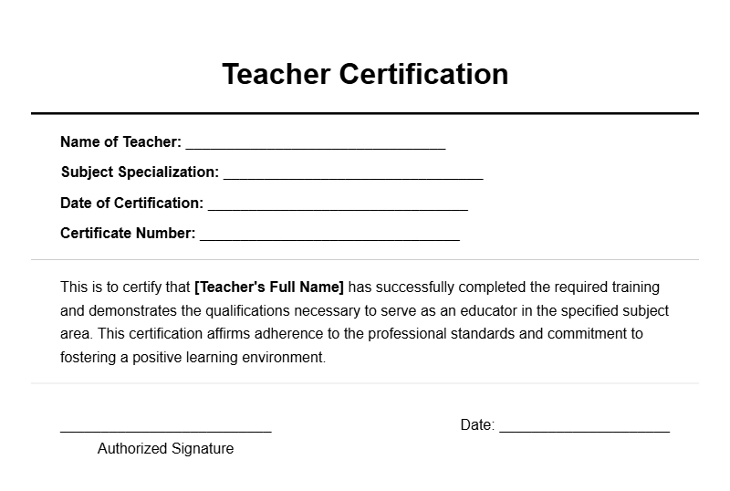 Creative Teacher Certificate Templates for Recognition