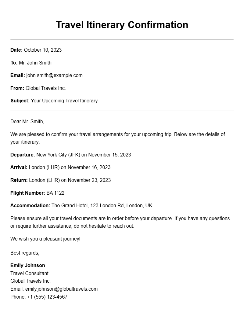 Travel Agent Customer Letter Samples for Effective Communication