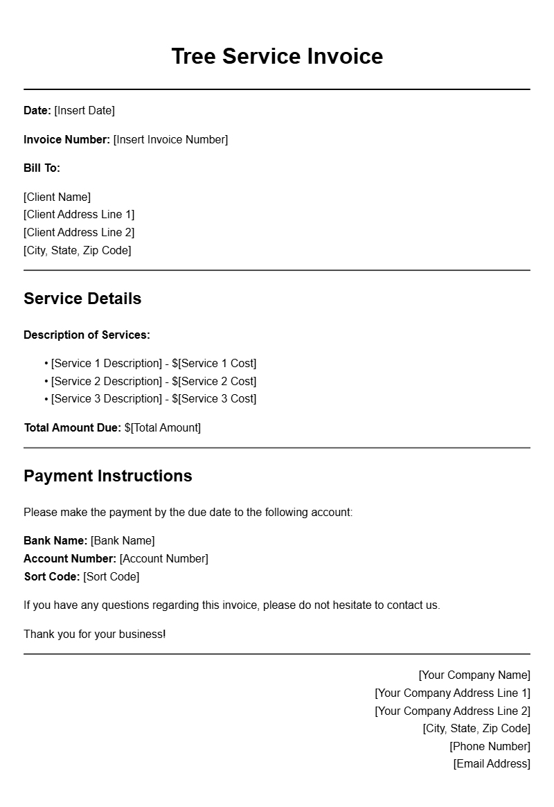 Tree Service Invoice Templates for Your Business Needs